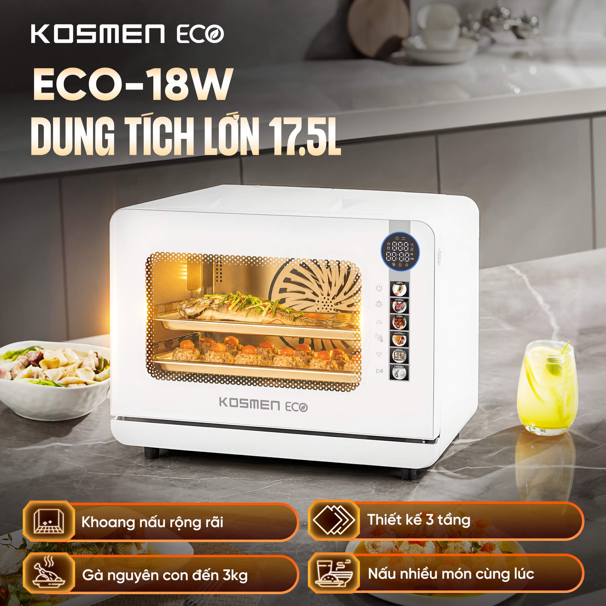 Nồi chiên hơi nước Kosmen Eco ECO-18W