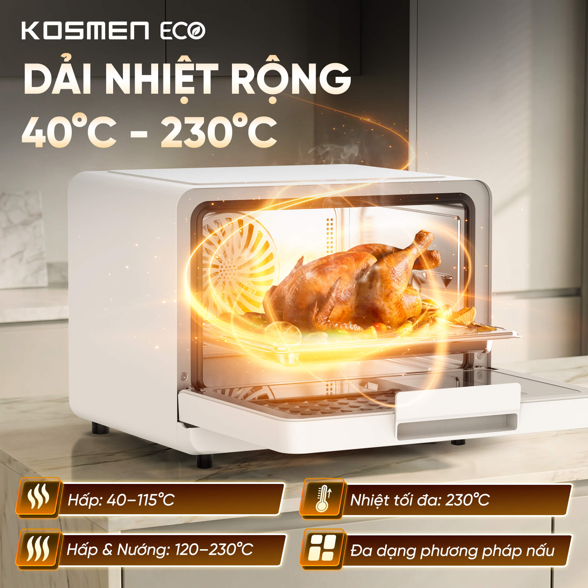 Nồi chiên hơi nước Kosmen Eco ECO-18W