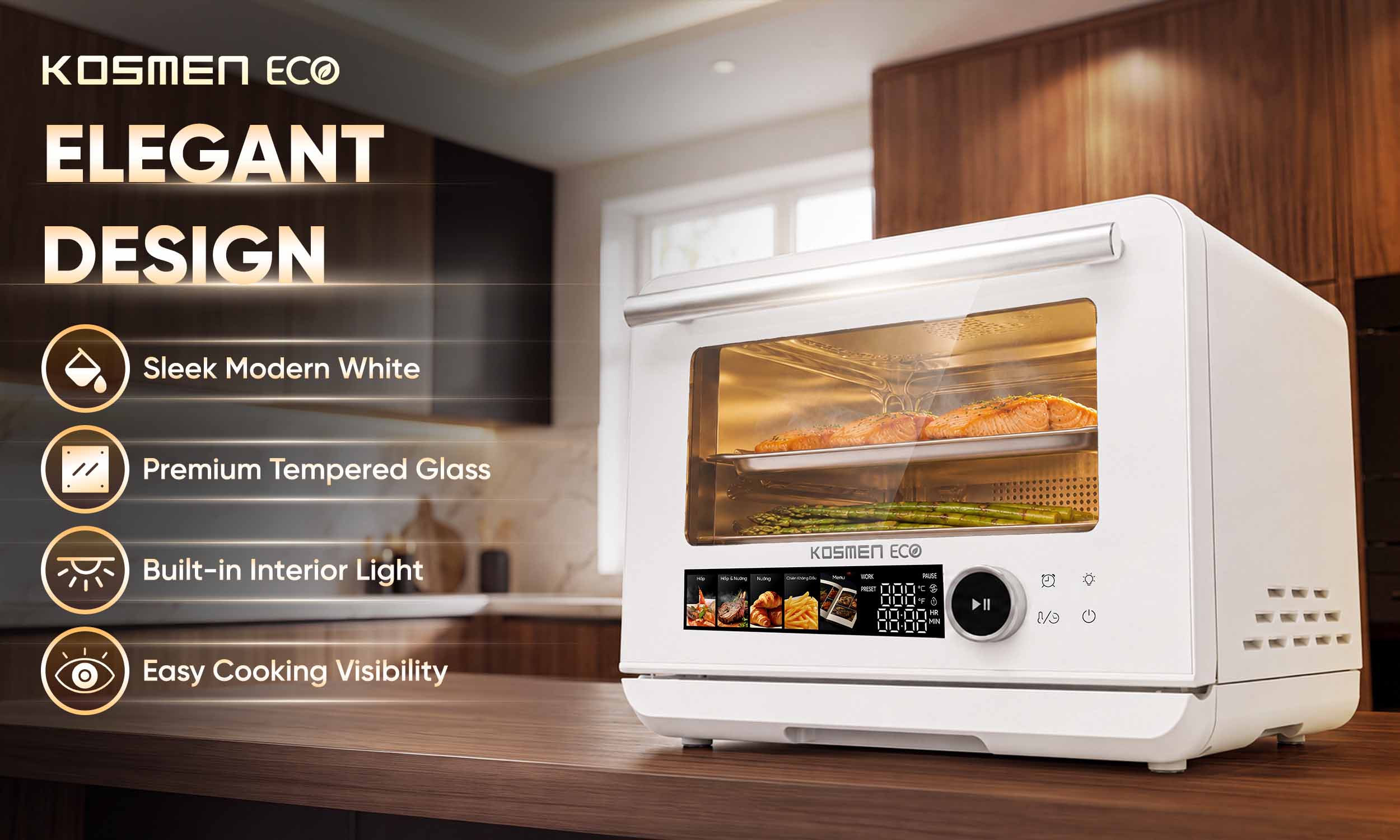 The ECO-23W boasts a sleek and modern design