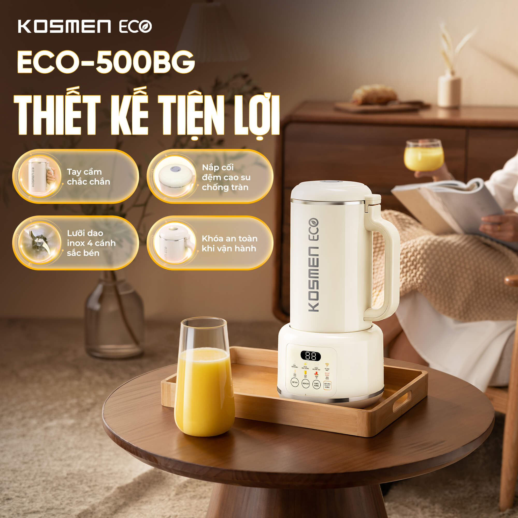 Máy làm sữa hạt Kosmen Eco ECO-500BG