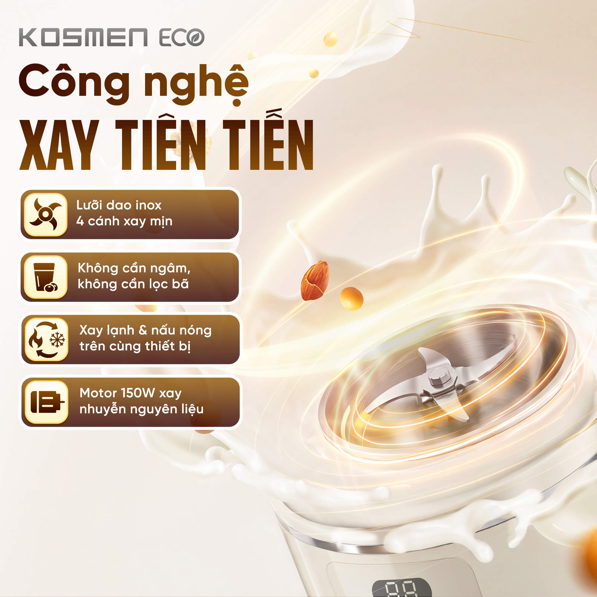 Máy làm sữa hạt Kosmen Eco ECO-500BG