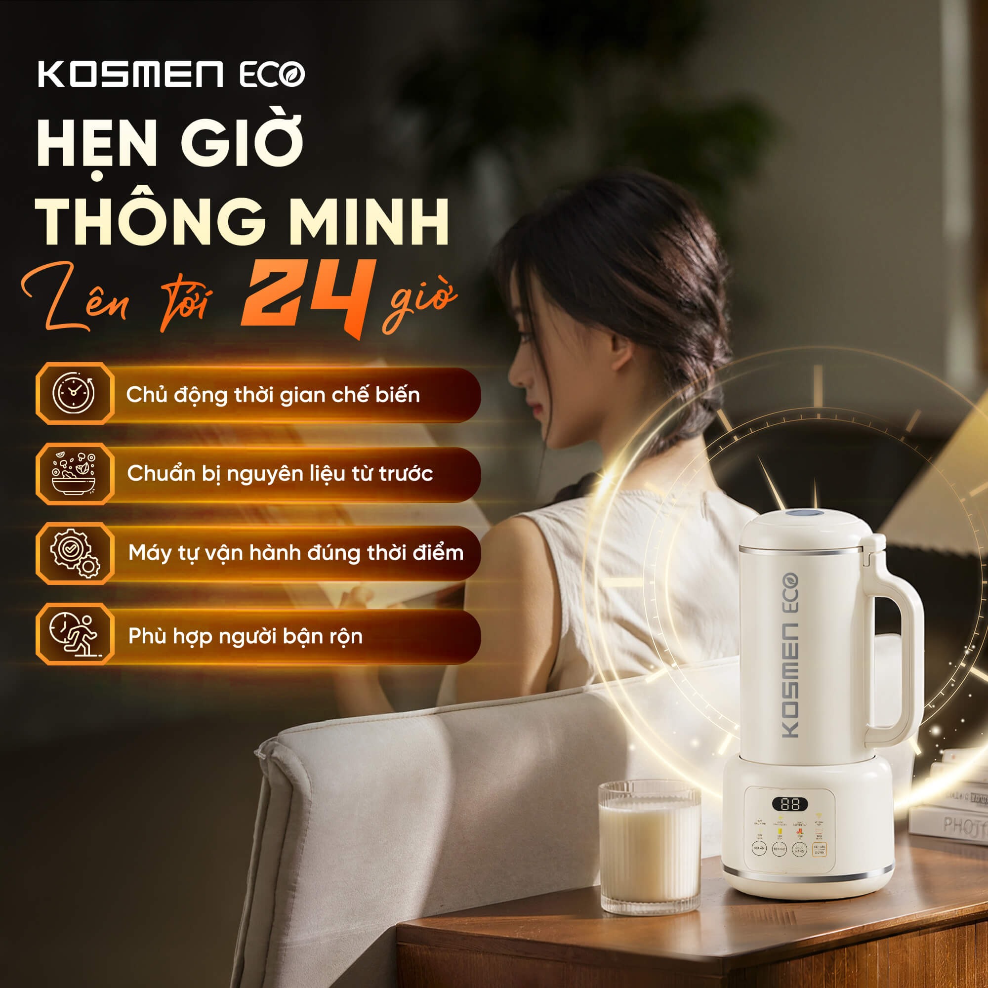 Máy làm sữa hạt Kosmen Eco ECO-500BG