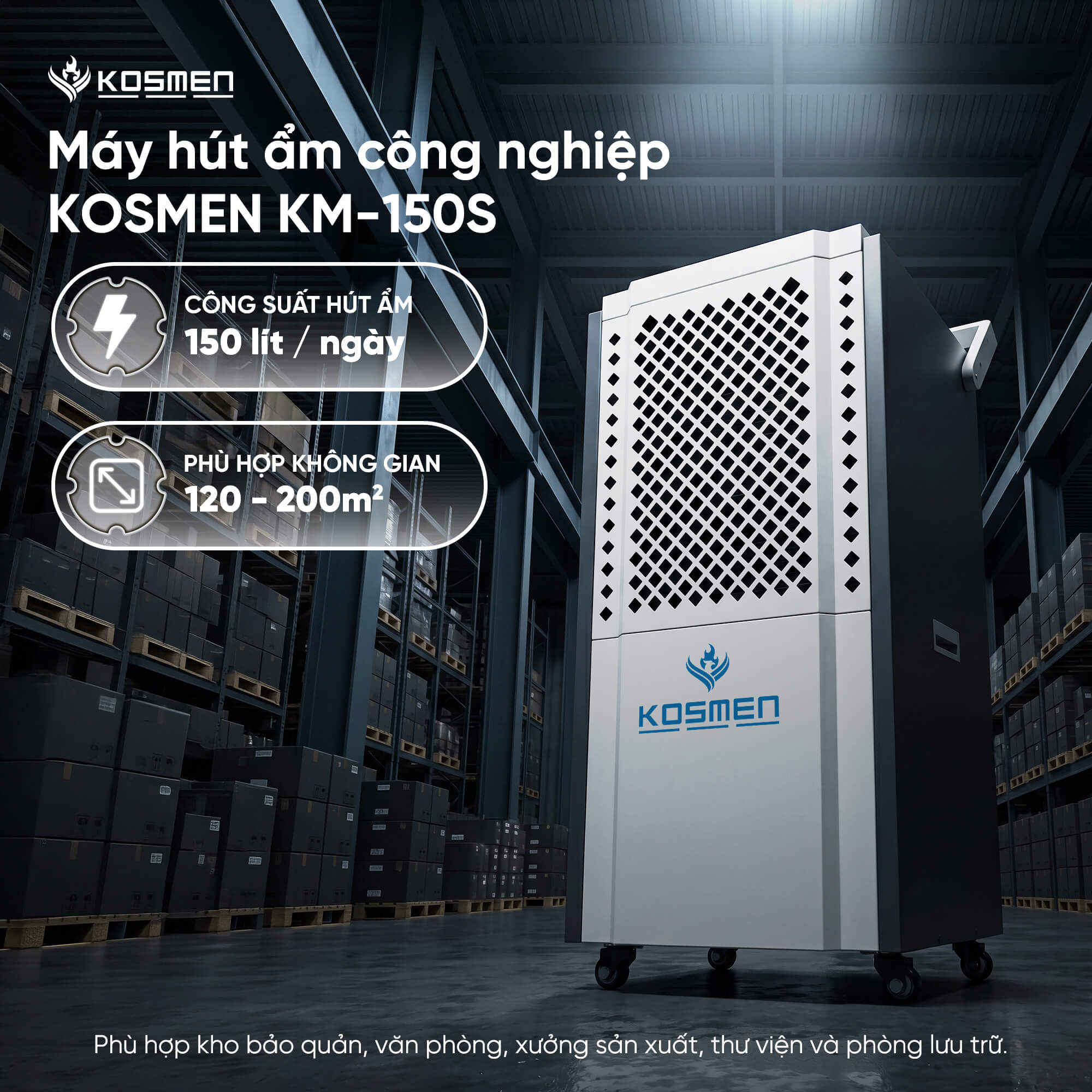 Kosmen KM-150S Industrial Dehumidifier