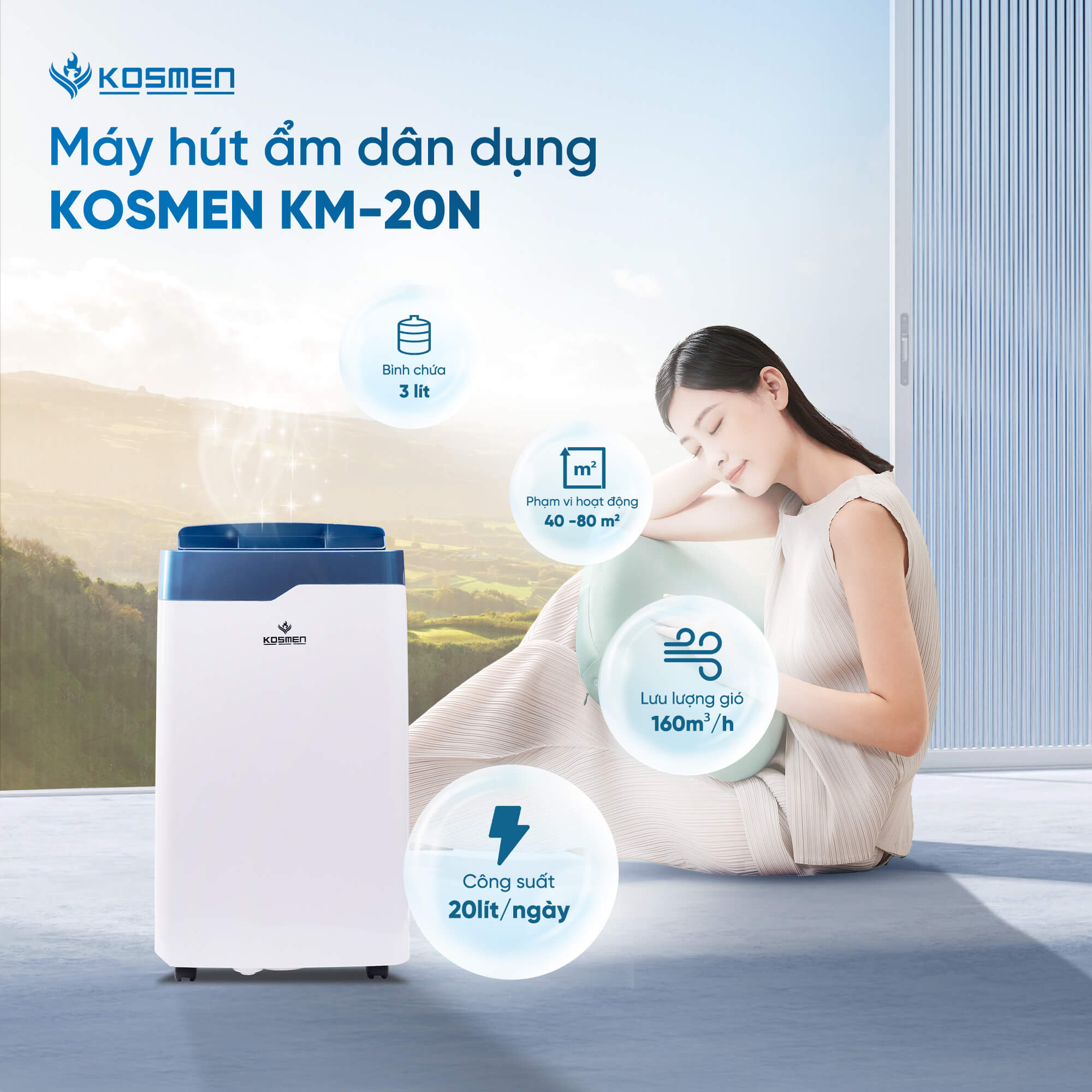 Máy hút ẩm Kosmen KM-20N