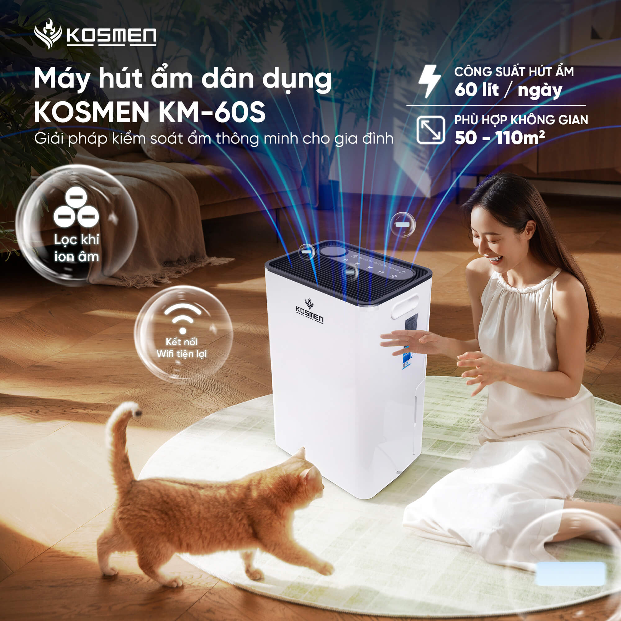 Máy hút ẩm Kosmen KM-60S