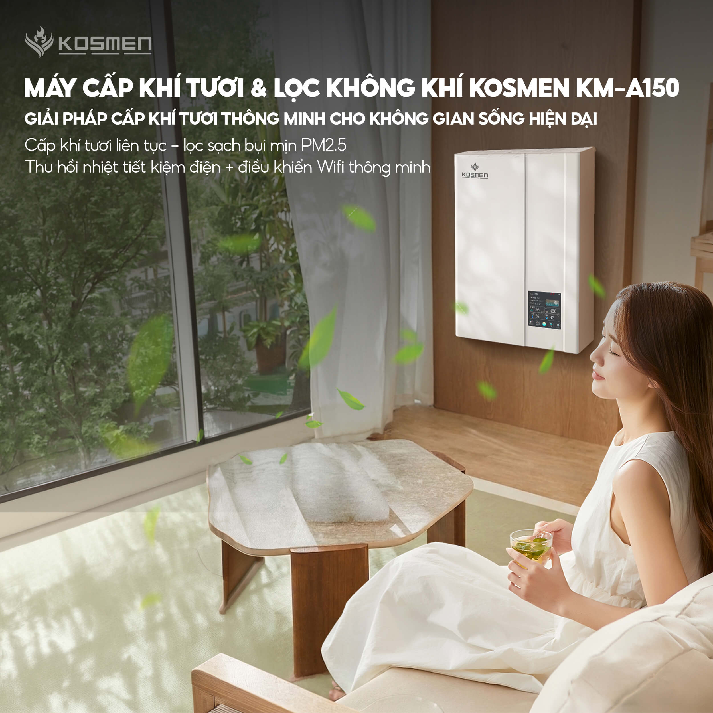 Máy cấp khí tươi và lọc không khí Kosmen KM-A150