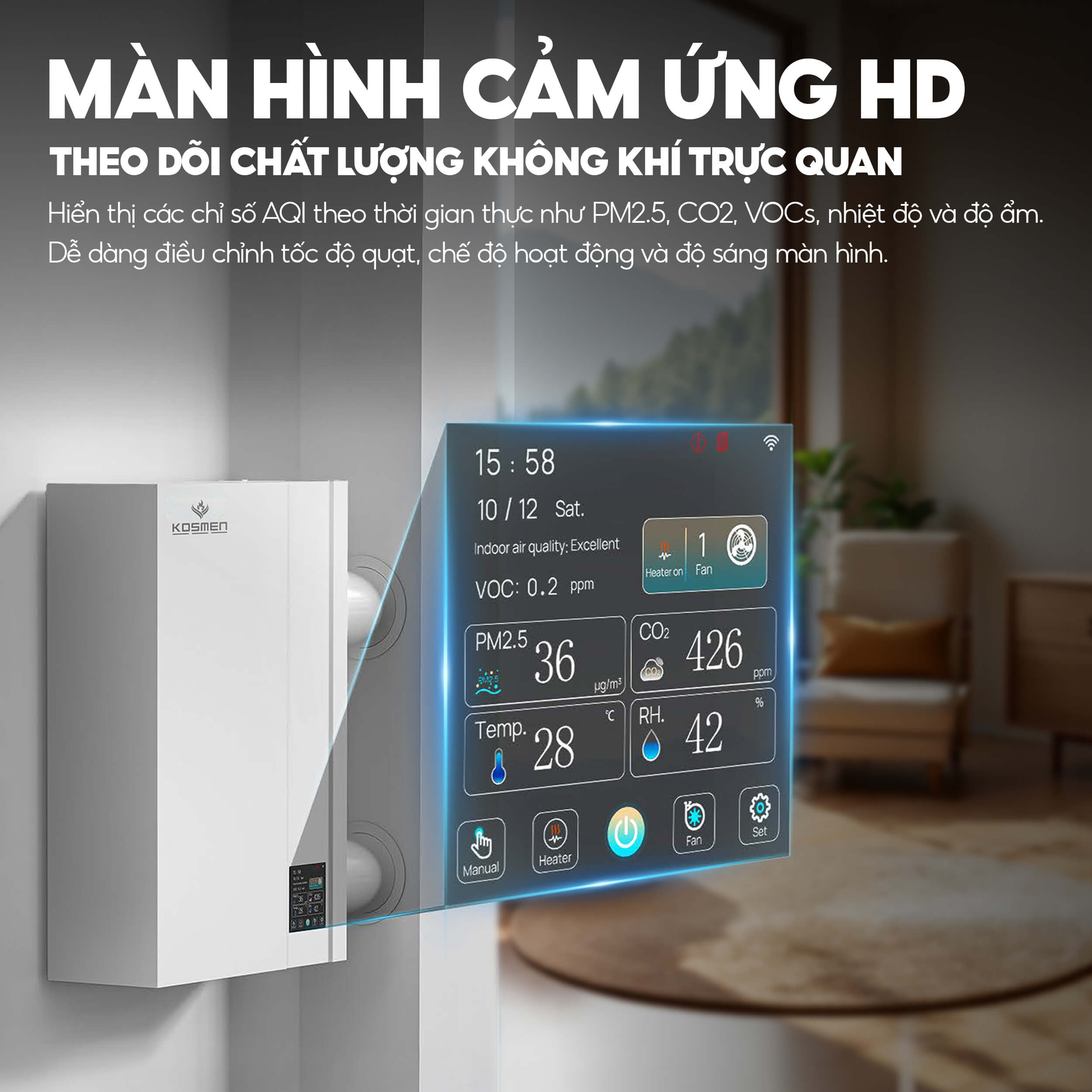 Máy cấp khí tươi và lọc không khí Kosmen KM-A150