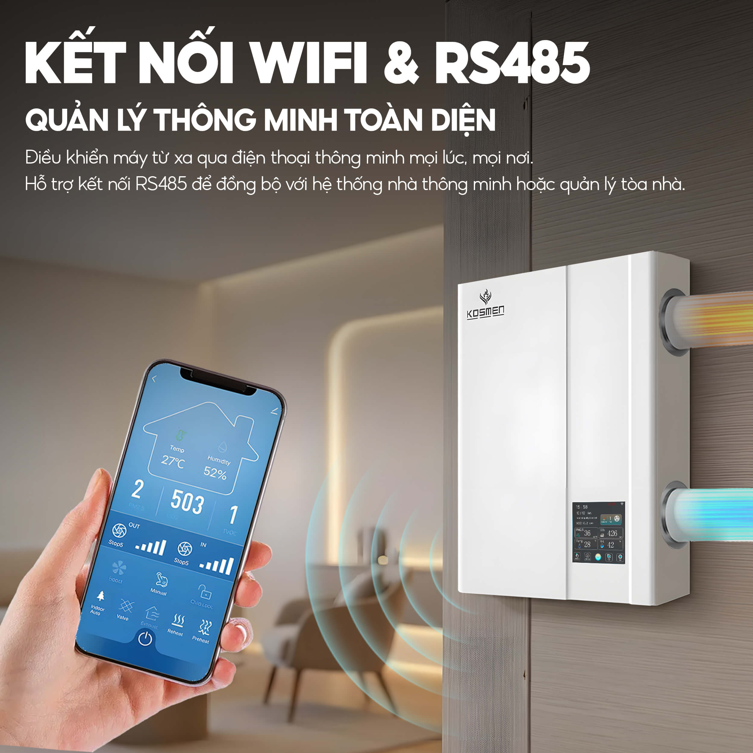 Máy cấp khí tươi và lọc không khí Kosmen KM-A150