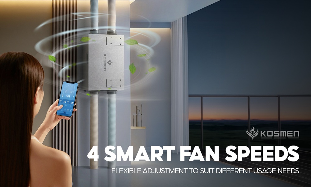 The Kosmen KM-A250 features 4 fan speed levels, allowing users to flexibly adjust according to their usage needs