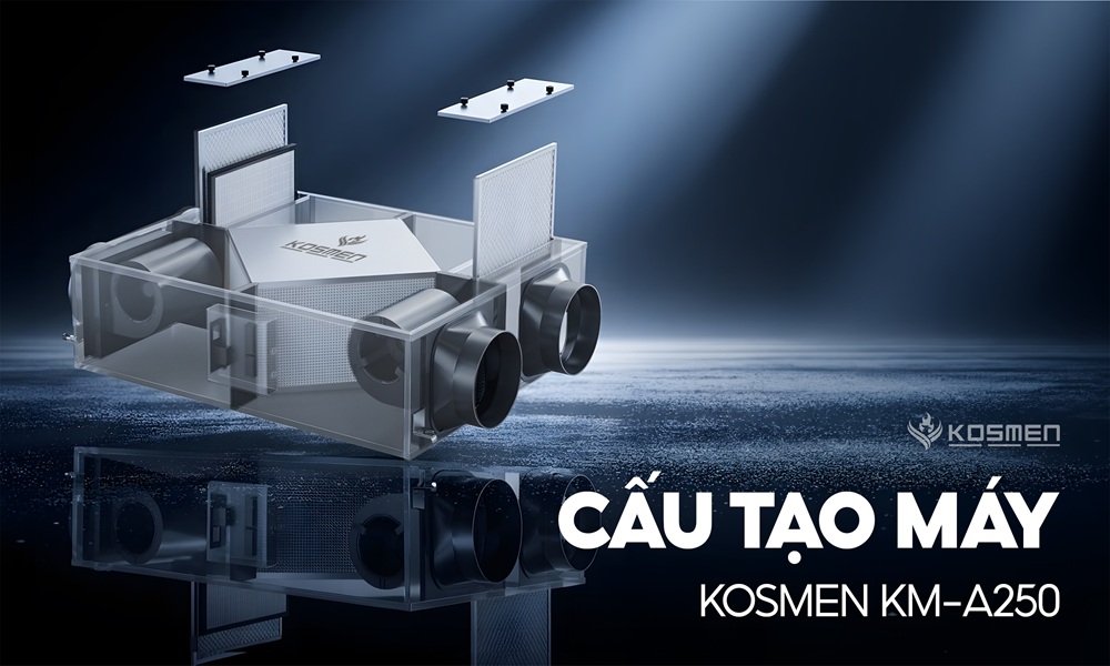 Cấu tạo m&aacute;y cấp kh&iacute; tươi v&agrave; lọc kh&ocirc;ng kh&iacute; Kosmen KM-A250