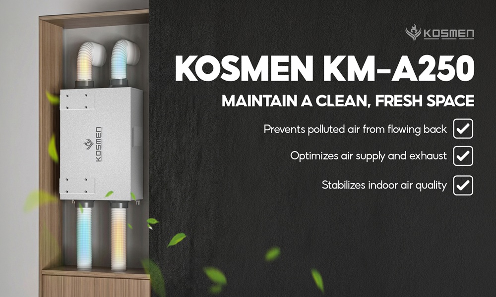 The Kosmen KM-A250 helps maintain a dry, well-ventilated environment and supports a healthier living space