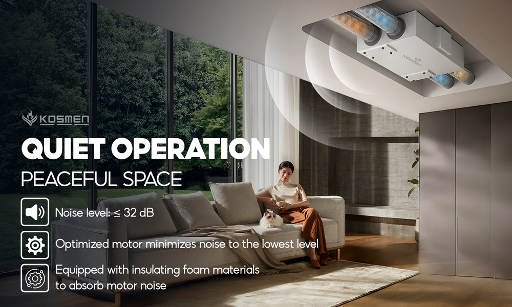 The unit operates quietly, without affecting daily activities or work