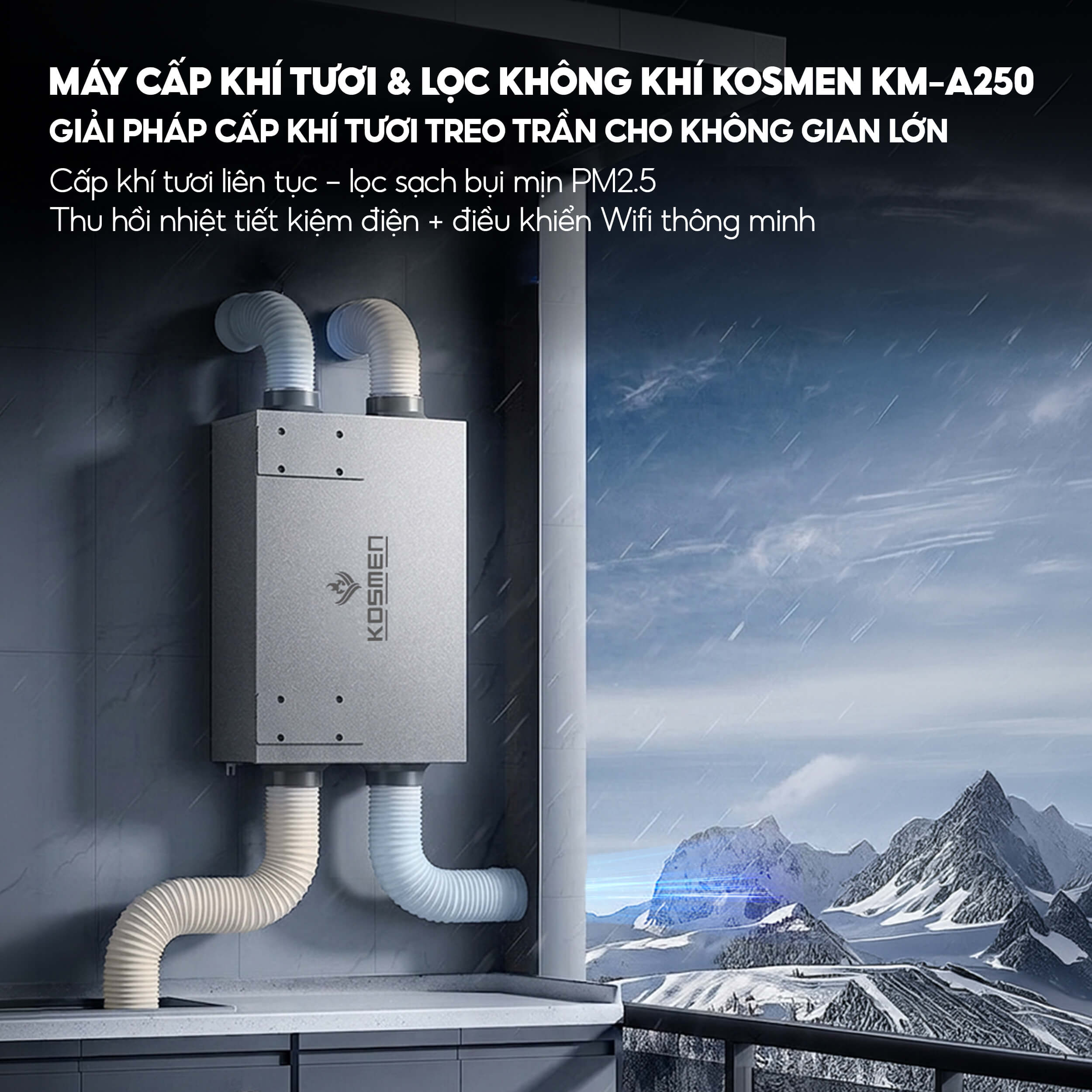 Máy cấp khí tươi và lọc không khí Kosmen KM-A250