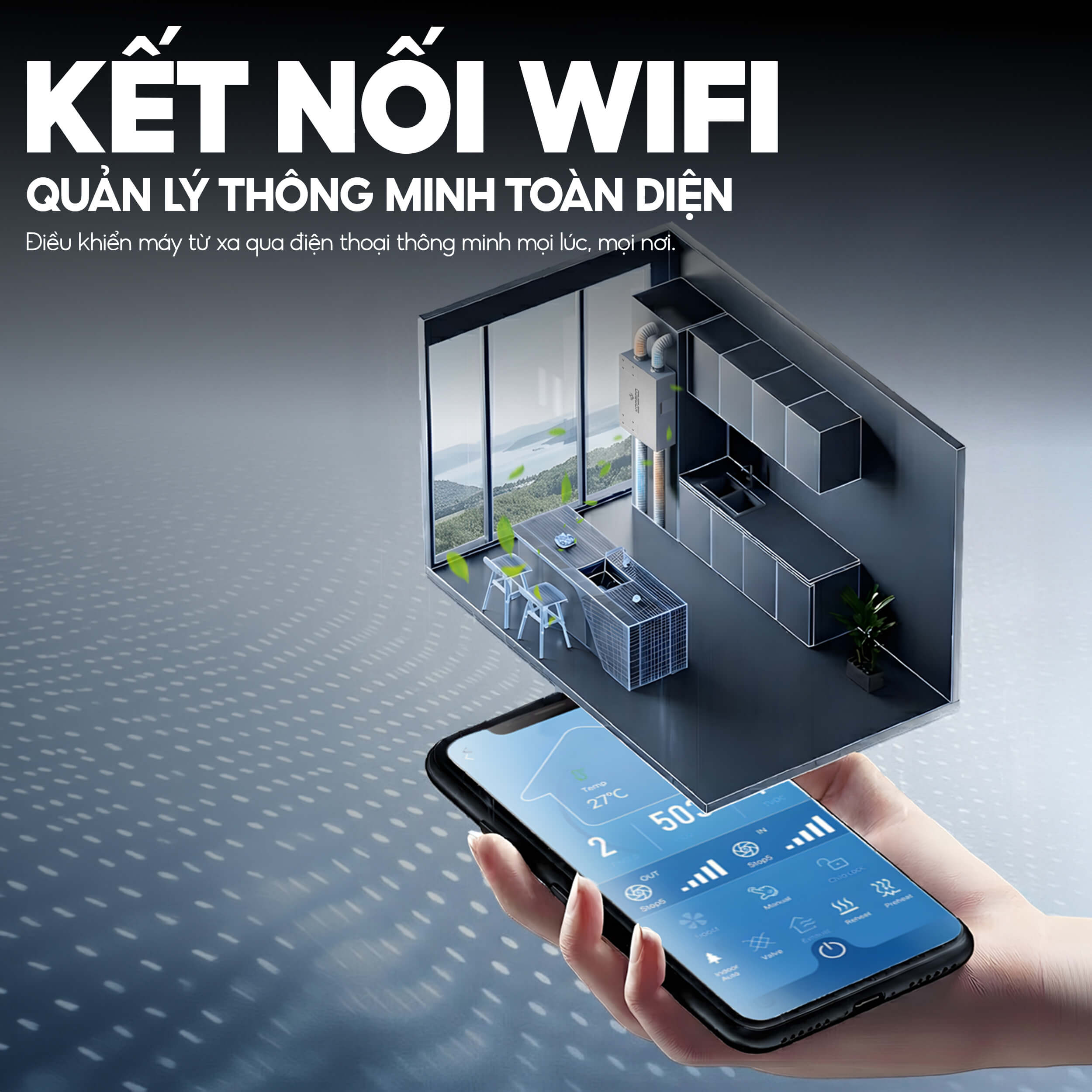 Máy cấp khí tươi và lọc không khí Kosmen KM-A250