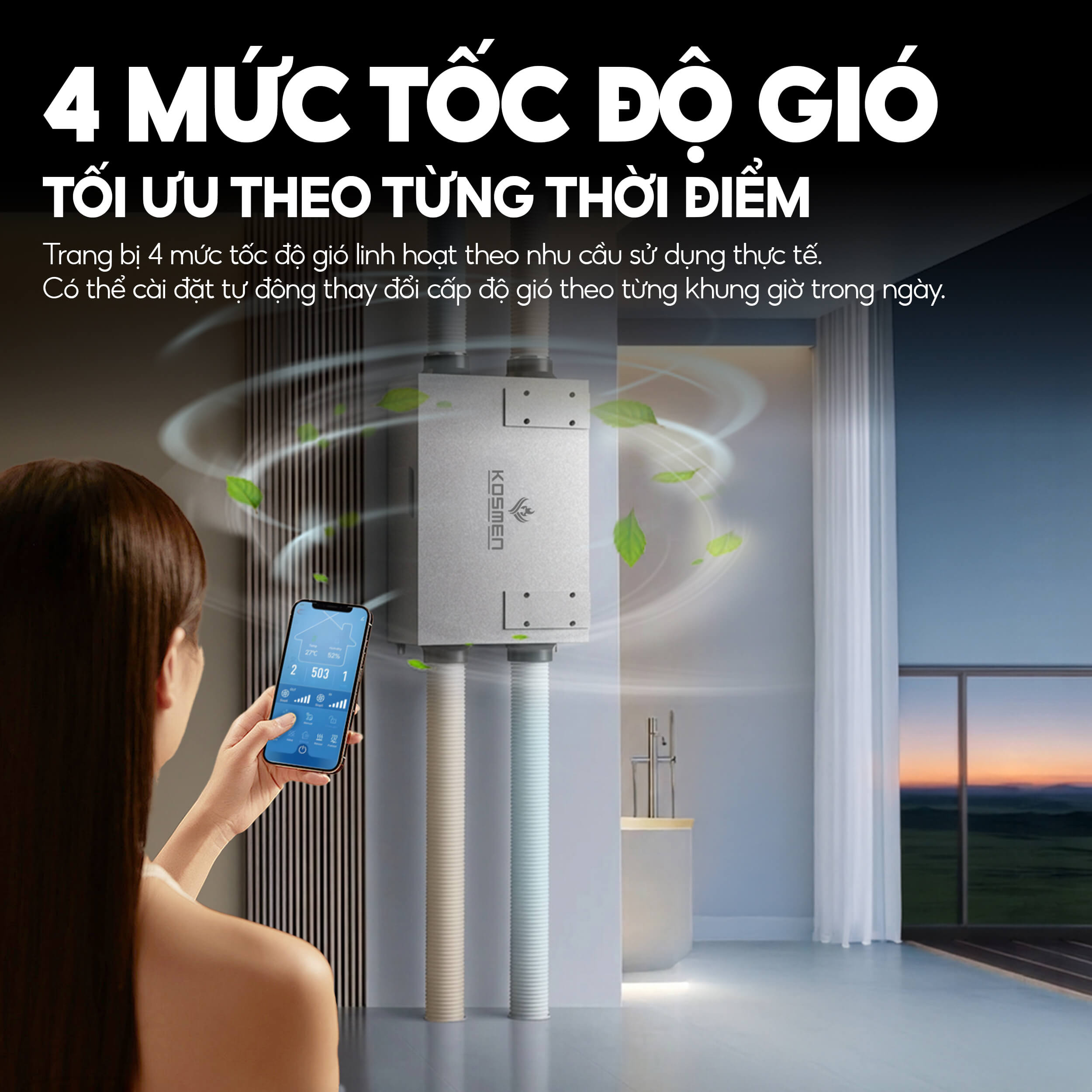 Máy cấp khí tươi và lọc không khí Kosmen KM-A250