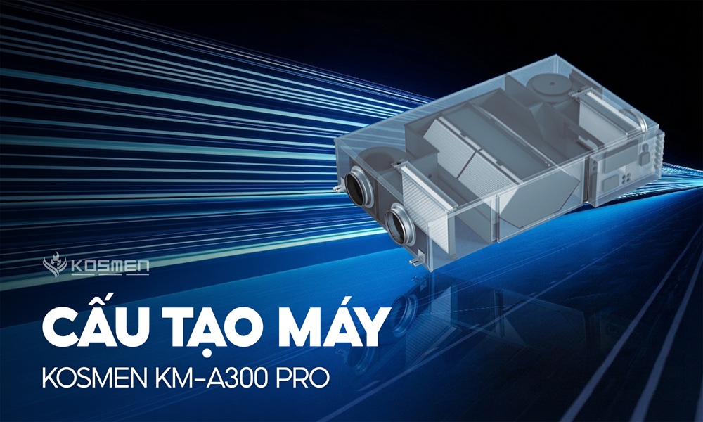 Cấu tạo m&aacute;y cấp kh&iacute; tươi v&agrave; lọc kh&ocirc;ng kh&iacute; Kosmen KM-A300 Pro
