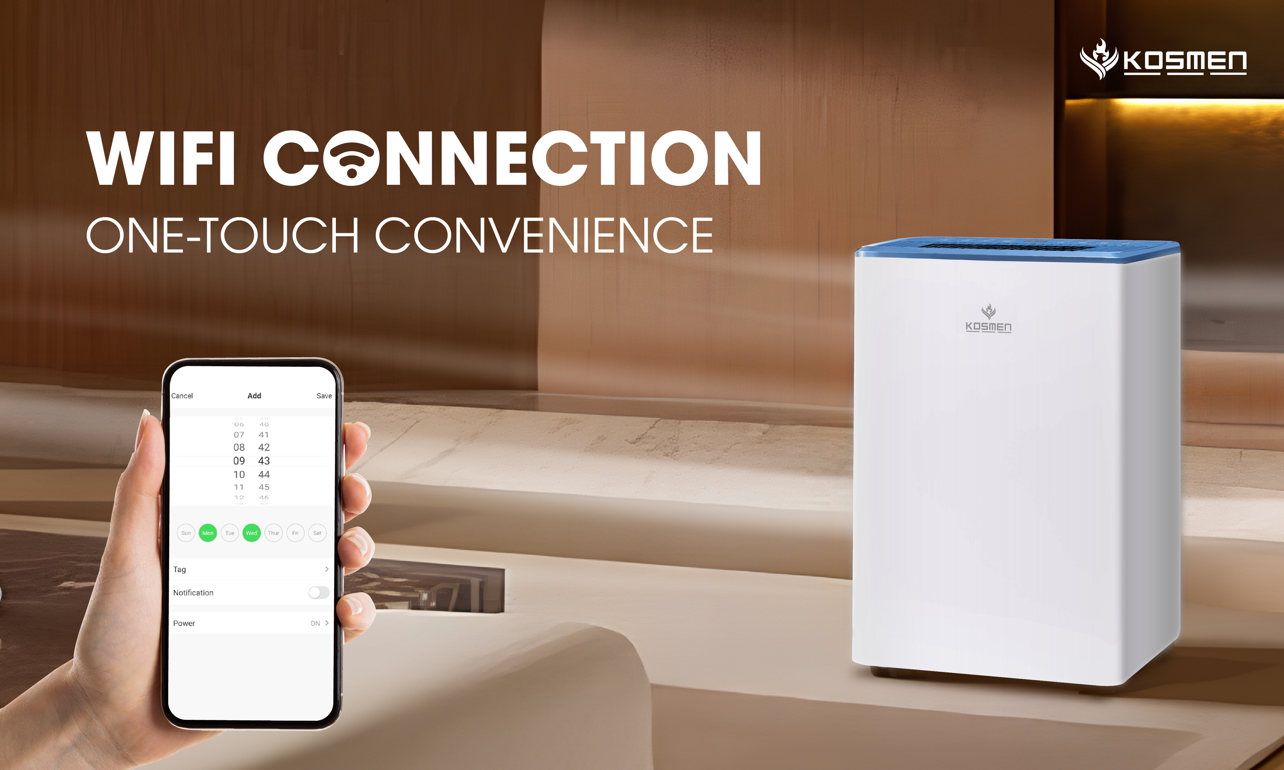 Wi-Fi Connectivity Feature of the Kosmen KM-12N Dehumidifier