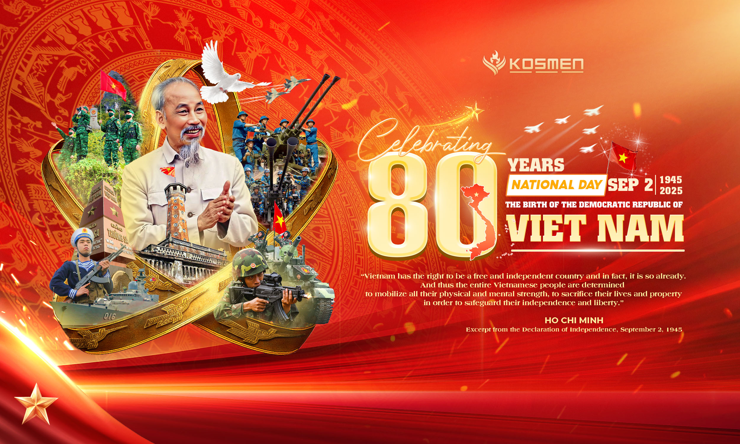 Kosmen Celebrates the 80th Anniversary of Vietnam's National Day, September 2, 1945 – September 2, 2025.