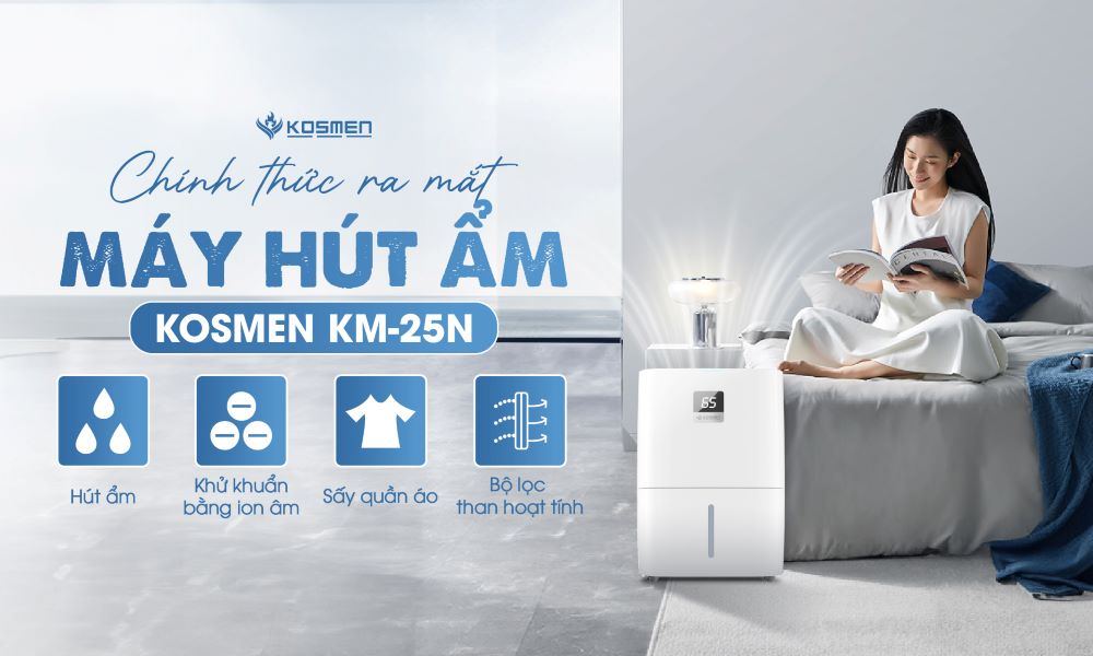 Máy hút ẩm Kosmen KM-25N - Sản phẩm mới được cho ra mắt với nhiều cải tiến nổi bật