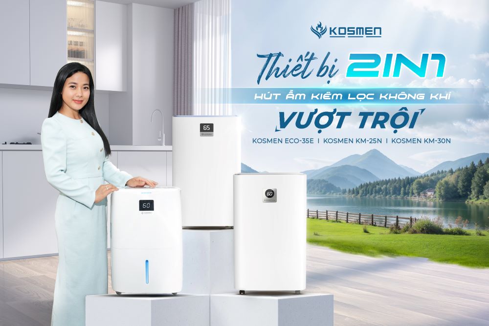 M&aacute;y h&uacute;t ẩm Kosmen được nhiều người tin d&ugrave;ng về khả năng xử l&yacute; ẩm tốt