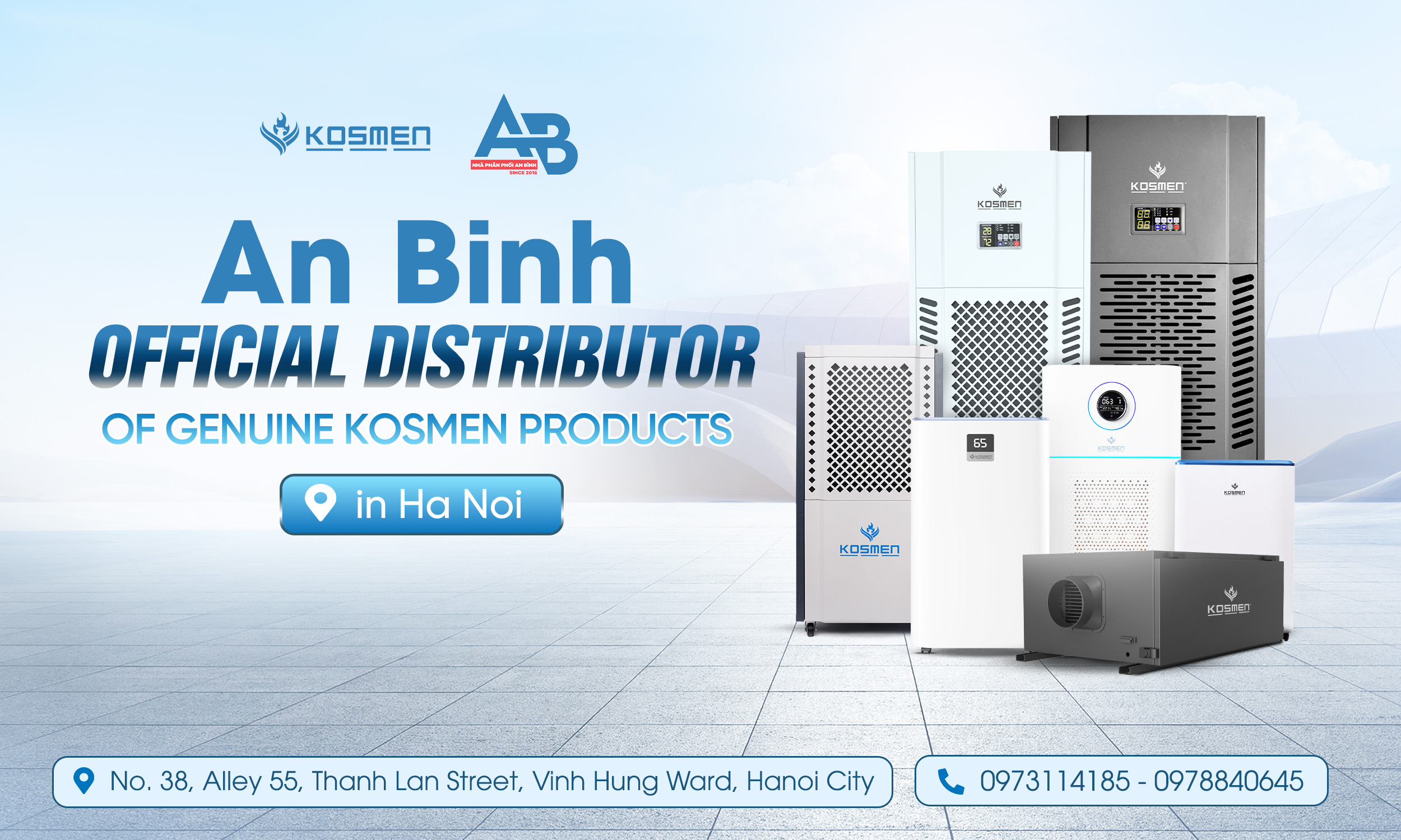 An Binh is the official distributor of genuine Kosmen products in the HaNoi area