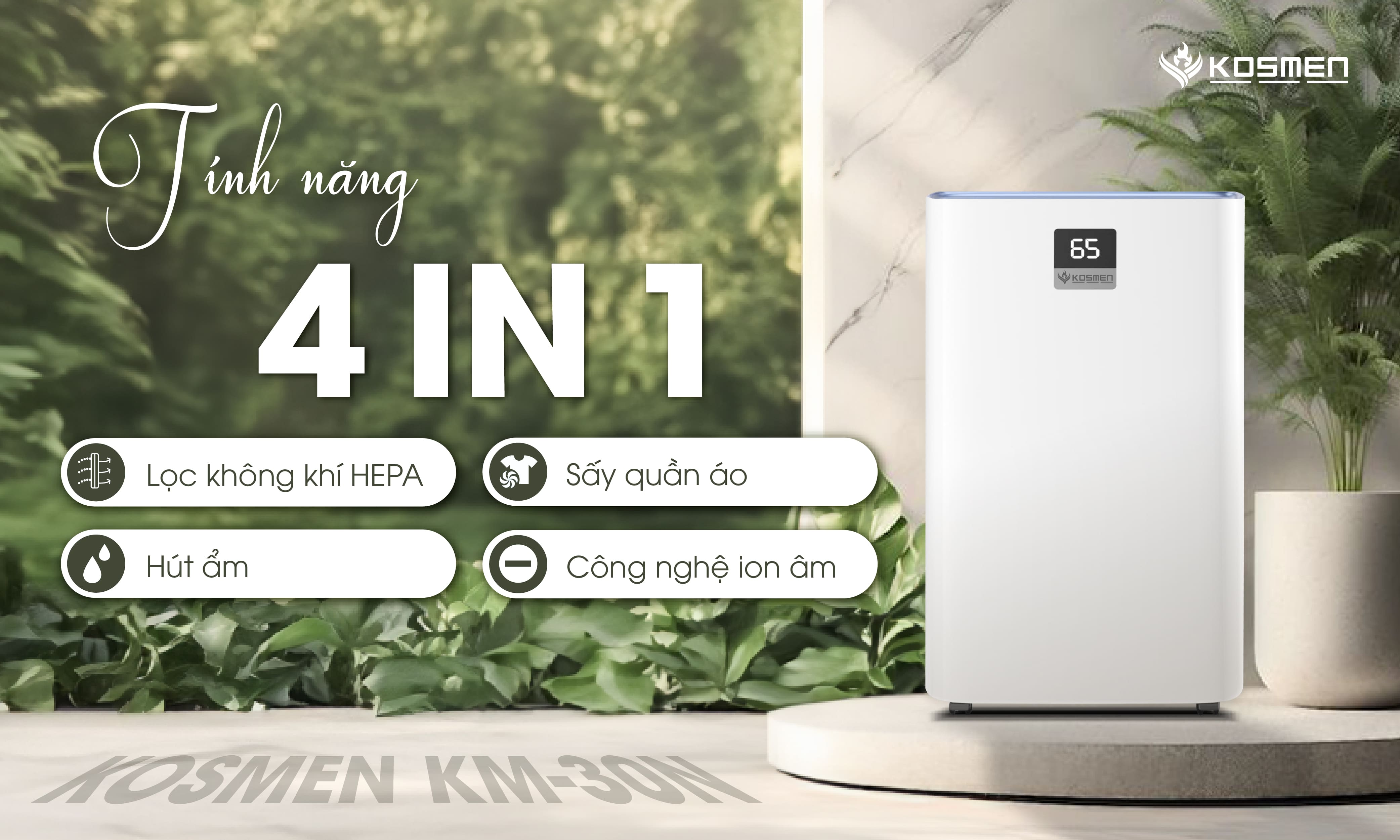 Máy Hút Ẩm Lọc Không Khí Kosmen KM-30N