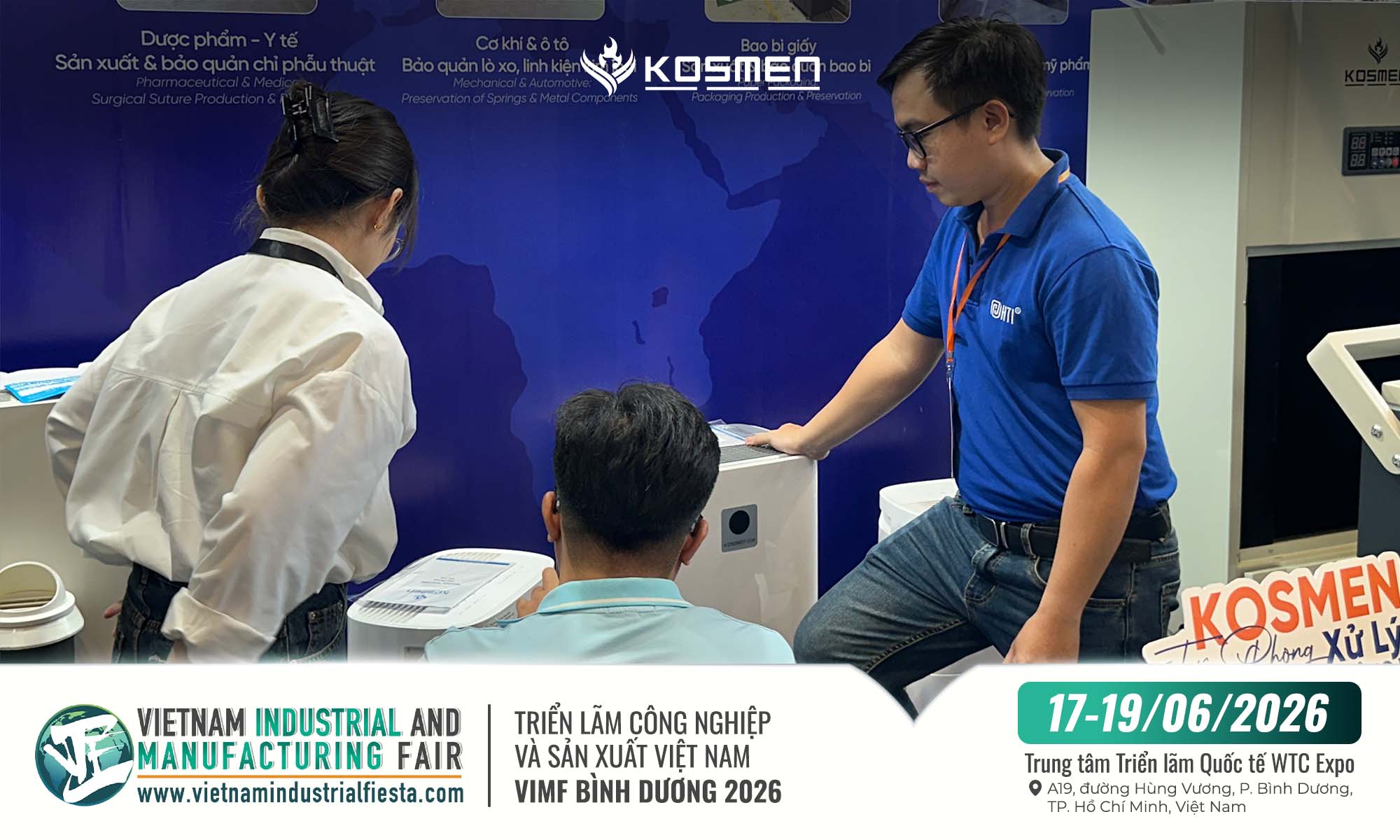 Kosmen cảm ơn sự quan tâm và đồng hành của quan khách tại triển lãm VIMF Bình Dương 2026