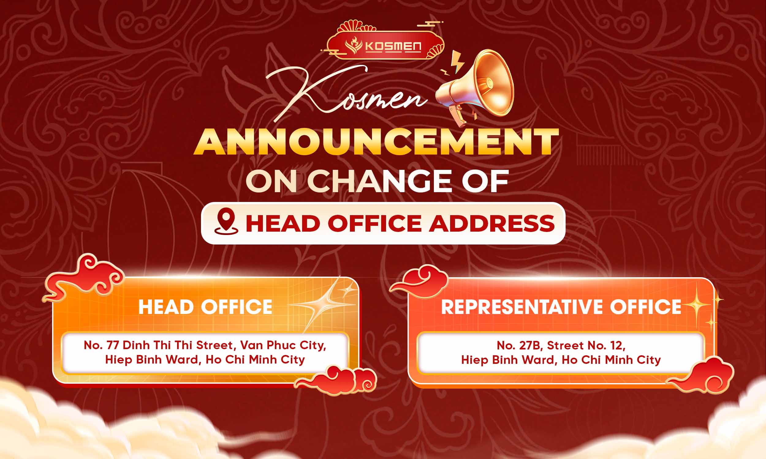 Kosmen announces the change of its new head office address