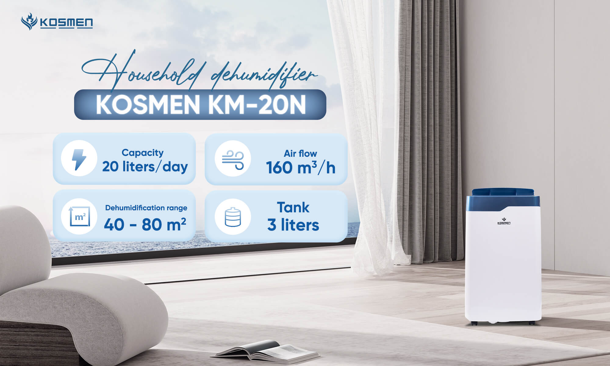 Dehumidifier for home use Kosmen KM-20N