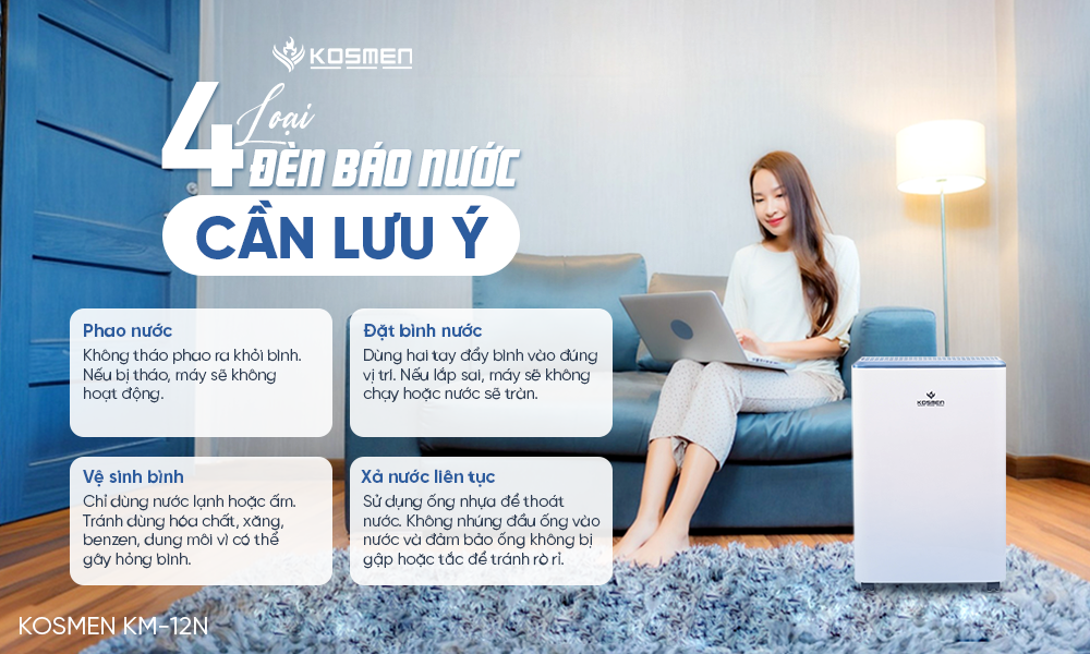 Lưu ý các loại đèn báo khi sử dụng máy hút ẩm Kosmen KM-12N