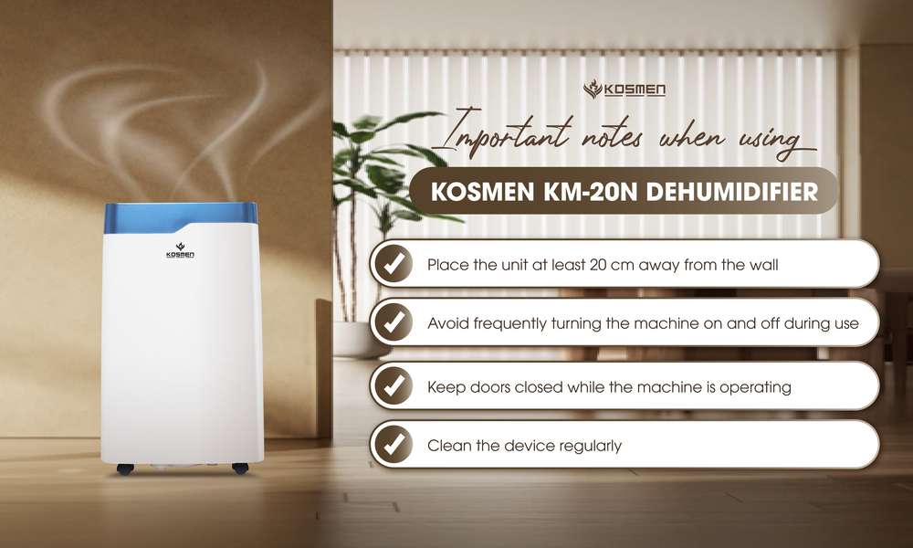 Some notes when using the Kosmen KM-20N dehumidifier