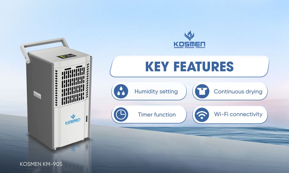 Key features of the Kosmen KM-90S dehumidifier