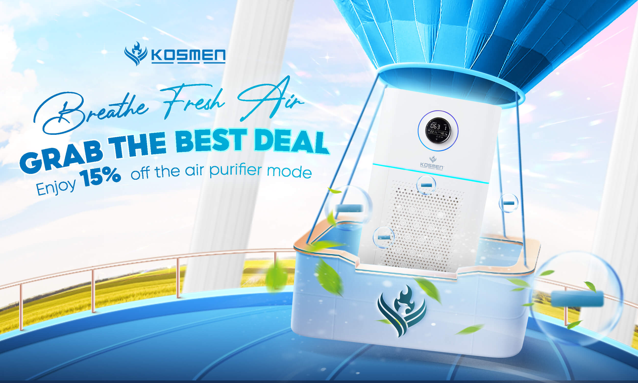 Kosmen air purifiers are 15% off this April