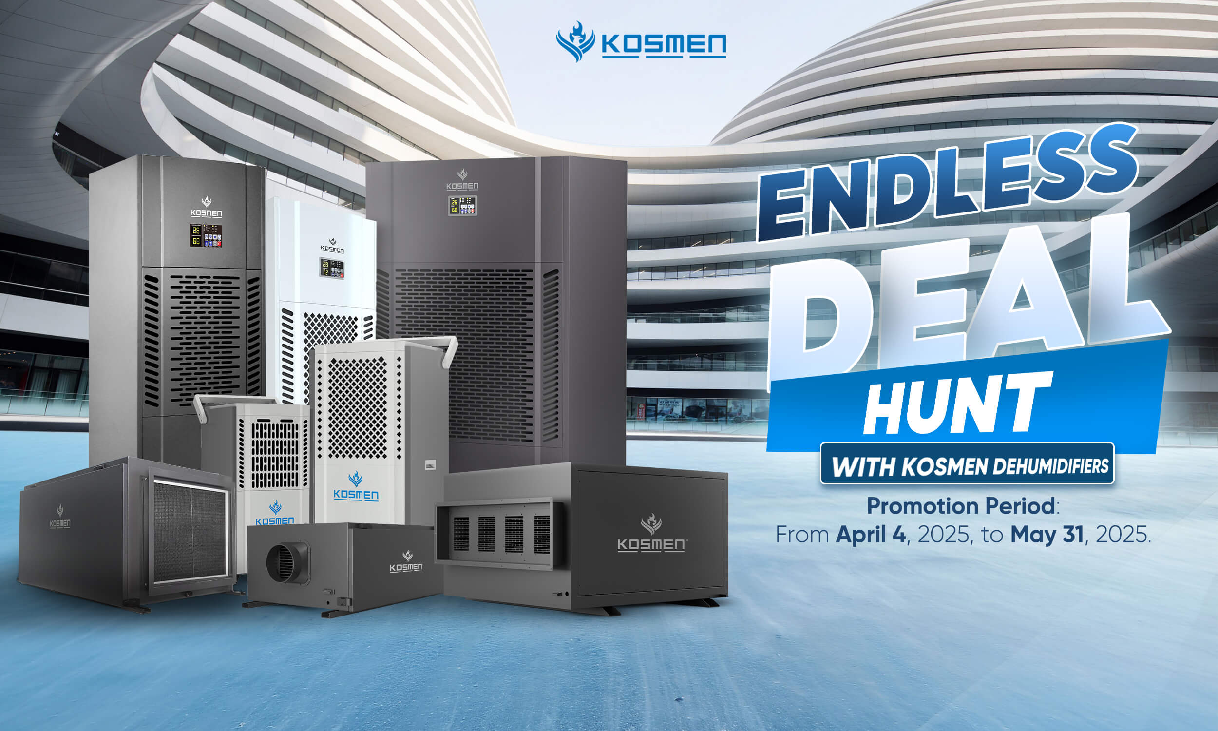 Enjoy discounts on Kosmen industrial dehumidifiers, designed for versatile applications across various industries