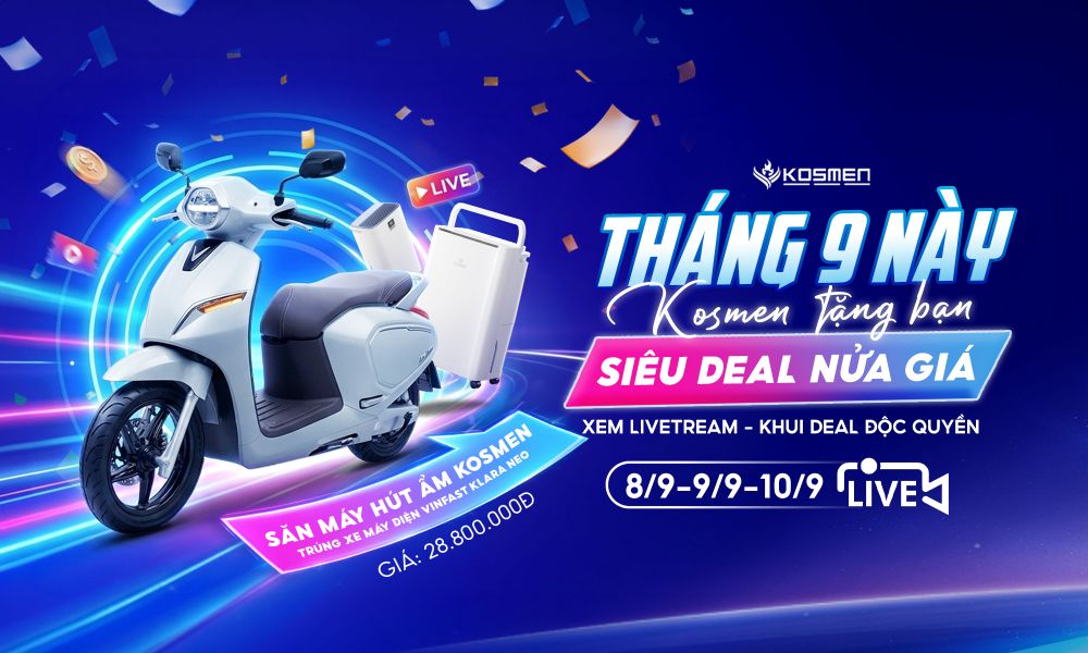 Tháng 9 này, Kosmen mang đến chương trình Siêu Deal NỬA GIÁ cùng voucher giảm đến 50%