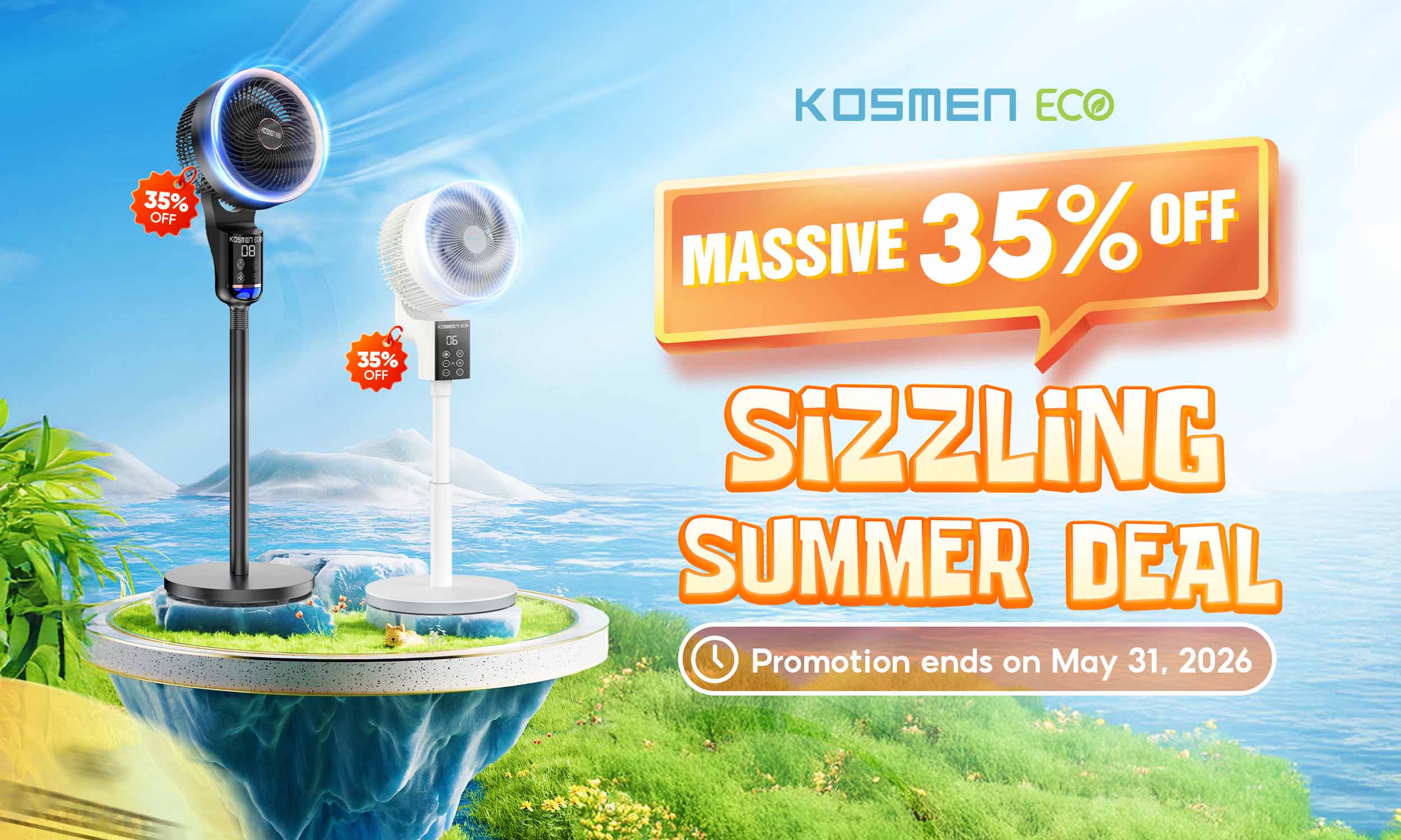 Kosmen launches a hot deal with up to 35% off on the Kosmen ECO air circulator fan series