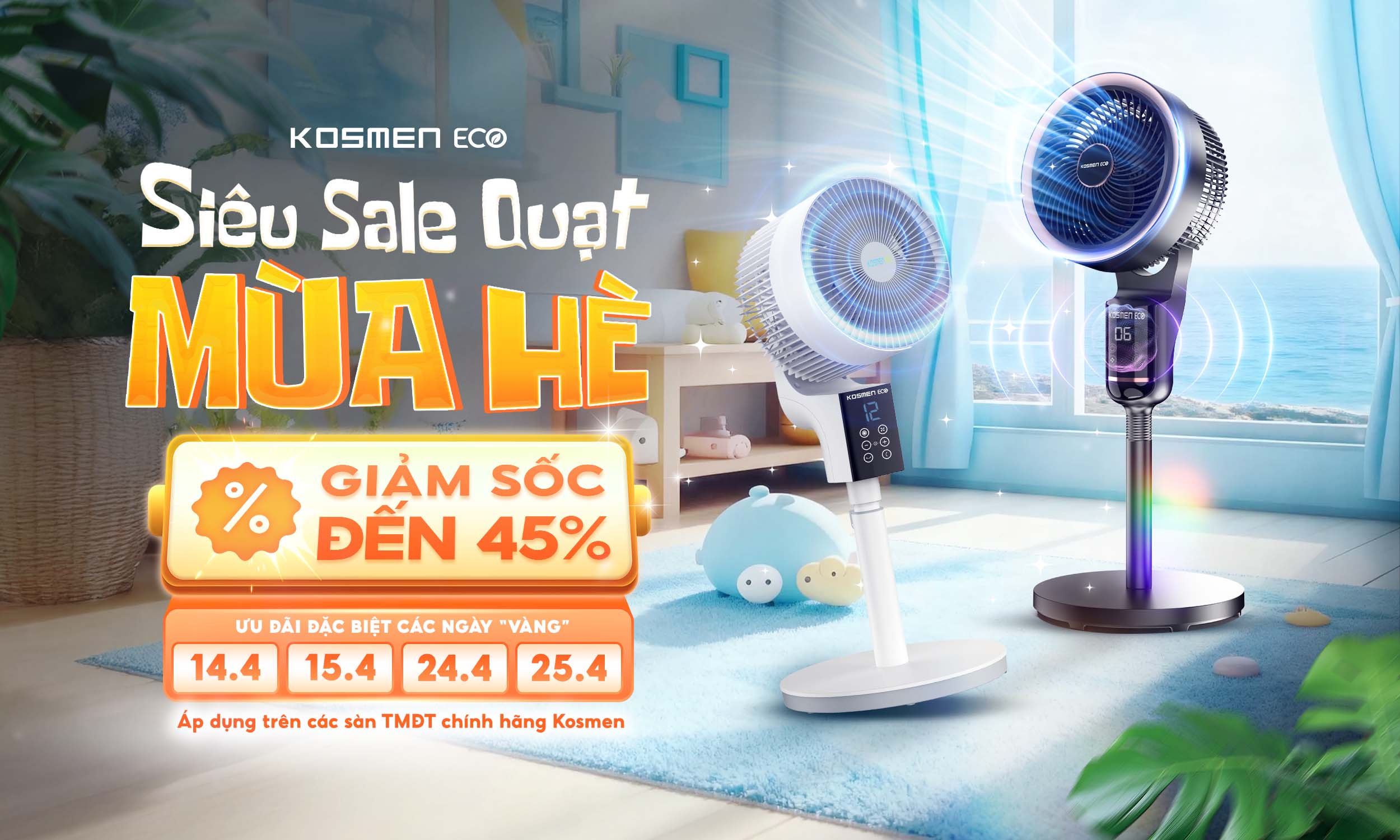 Siêu sale quạt mùa hè, giảm khủng đến 45%
